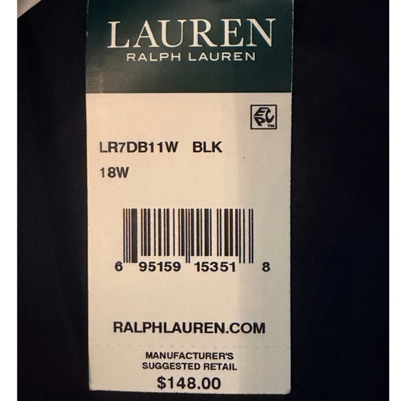 Lauren Ralph Lauren 18W Black Flyaway Swimdress One Piece Swimsuit NWT - Picture 4 of 5